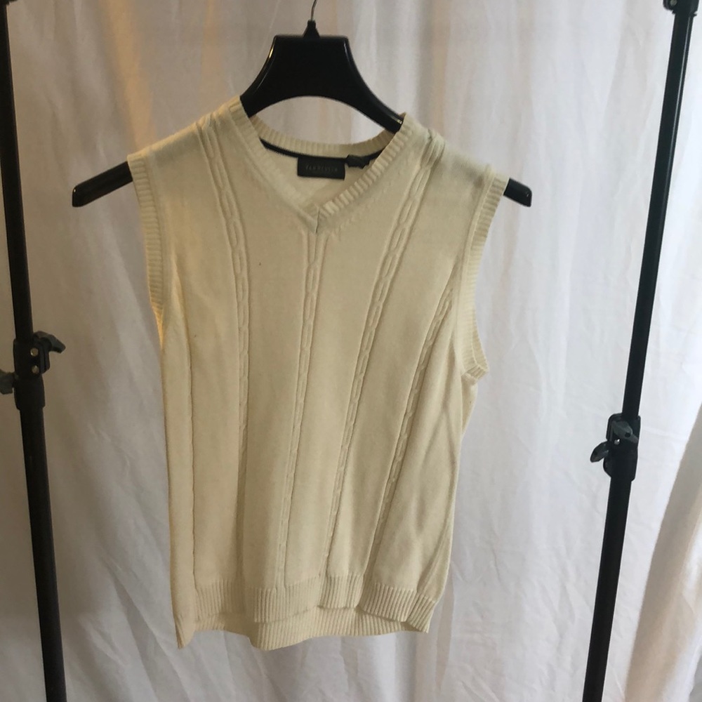 White sweater vest